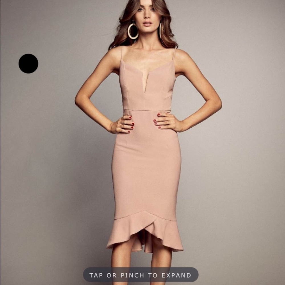 Bardot nude color dress